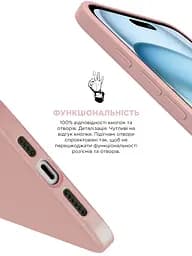 Силиконовый чехол для Apple iPhone 15 Plus, ICON2 Case, розовый, противоударный, панель, защита всего корпуса, матовая поверхность Soft Touch, выступает над дисплеем, совместим с защитными стеклами и пленками, с микрофиброй, ArmorStandart (ARM70517) - мініатюра 4