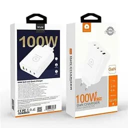 Мережевий зарядний пристрій WUW-C158 1USB 3Type-C + USB A PD100W white (WUW-C158) - мініатюра 5