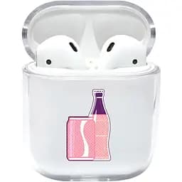 Прозорий силіконовий чохол Apple AirPods із малюнком - Содова (KAP1117)