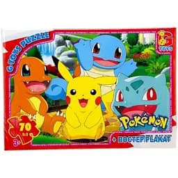 Дитячий пазл "Покемони" G-Toys PM03 постер, 70 елементів