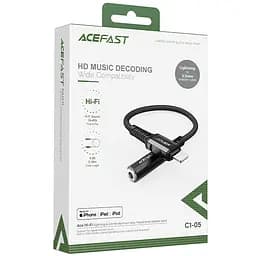 Перехідник Acefast MFI C1-05 Lightning to 3.5mm aluminum alloy Black - мініатюра 4