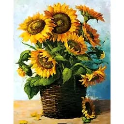 Алмазна вишивка Чарівний діамант Кошик соняхів на підрамнику 30х40 см (1617696614)