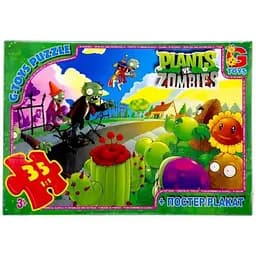 Детский пазл "Растения против Зомби" G-Toys PVZ01 постер, 35 элементов