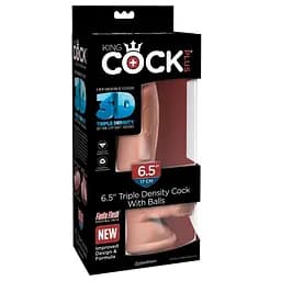 Фалоімітатор King Cock Plus 6.5 Triple Density Cock With Balls 20.3 см тілесний