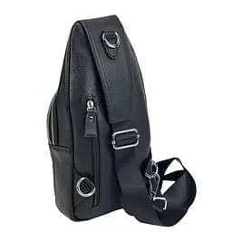 Шкіряний чорний слінг через плече Tiding Bag A25F-6809-1A чорний - мініатюра 5