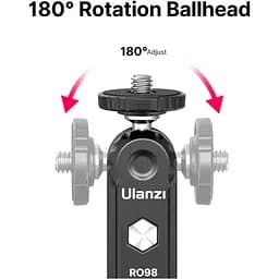 Шарнірне кріплення Ulanzi R098 Double Ball Heads with Code Shoe Mount UV-2954 R098 Black - мініатюра 7