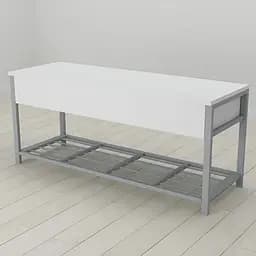 Банкетка с ящиком Ferrum-decor Дрейк 1 550x1000x400 металл Серый ДСП Белый 16 мм (FRD-103059)