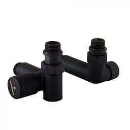 Набір кутових кранів Solomon TEN 7777 1/2" з американкою Black 30412 - мініатюра 2