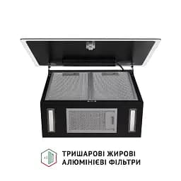 Витяжка декоративна похила Perfelli RIVA NERO - мініатюра 10