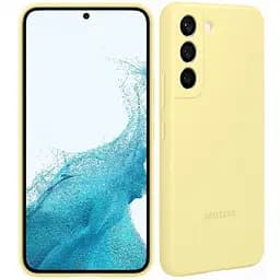 Оригінальний силіконовий чохол Silicone Cover для Samsung Galaxy S22 Yellow Black EF-PS901TYEGRU S901 - мініатюра 3