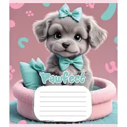 Зошит учнівський "Цуценята" Leader 012-510126C-3 в косу лінію, 12 аркушів