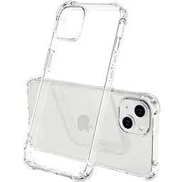 Силіконовий протиударний чохол Case панель + скло 9Н на Iphone 13 прозорий (124243234)