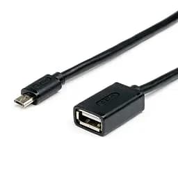 Кабель USB 2.0 AF - microUSB (5P), 10 см, черный, Atcom (3792)