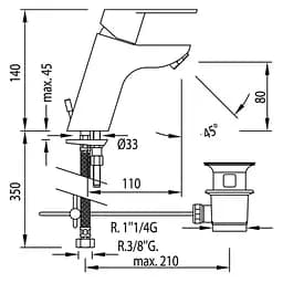 Смеситель для умывальника Tres BM 139103 (4313)