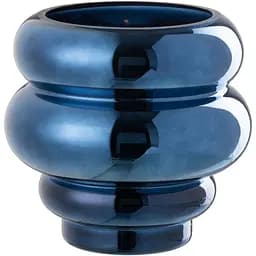 Свічник J-line синього 20 см чорнильного кольору (48659)