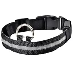 Нашийник для собак Led XL, що світиться, на батарейках чорний 52-60 см