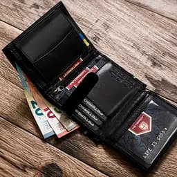 Гаманець чоловічий шкіряний Peterson 303UP чорний з тризубом у коробці - мініатюра 8