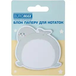 Блок паперу для нотаток Buromax Funny Animals з клейким шаром 75х75 мм 30 аркушів в асортименті (BM.2381-76) - мініатюра 3