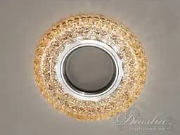 Барвистий, кришталевий, круглий, точковий світильник із вбудованим сві