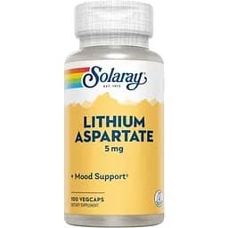 Вітаміни та мінерали Solaray Lithium Aspartate 5 mg, 100 вегакапсул
