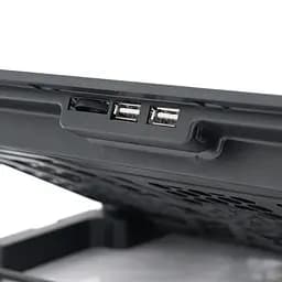 Підставка під ноутбук IceCoorel A9, 10-15.6", 6*60мм 2500±10% RPM, корпус пластик+алюміній, 2xUSB 2.0, 353x255x32mm, Black, Box, Q20 - мініатюра 3