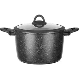 Кастрюля Ringel Zira, с крышкой, высокая, 24 см, 6.3 л, черная (RG-21006-24h)