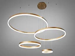 Люстра стельова LED Diasha D2485-800+600+400+200G D2485, 135W, золото, для низьких стель, регульована висота - мініатюра 3
