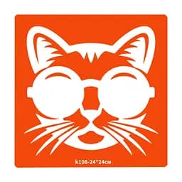 Трафарет для био-папы Котик k108-24*24см, размер 24х24см