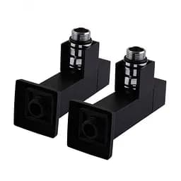 Набір кутових кранів Solomon LUX 8888-CUBE 1/2" із американкою Black 30412 - мініатюра 6