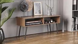 Тумба під ТВ Невада Ferrum-decor 45x100x38 Чорний метал ДСП Дуб Сонома Трюфель 16 мм (FRD-106723)