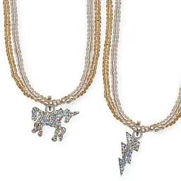 Блестящее ожерелье Great Pretenders с единорогом и молнией (86119)