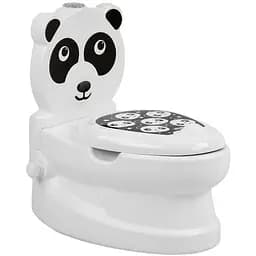 Горщик дитячий Pilsan Панда зі спинкою, знімною чашею, тримачем для паперу, зі звуками води та підсвічуванням