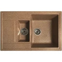 Гранітна кухонна мийка Romzha Jorum 78D Teracota (701) з 1.5 чашами