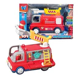
Музична іграшка Пожежна машина WToys світло звук фігурка пожежника 11516