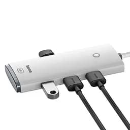 Хаб конвертер розгалужувач Baseus Lite Series 4-Port Adapter Usb-A to 4 Usb 3.0 білий WKQX030102 - мініатюра 2