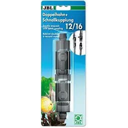 Муфта JBL double stopcock + quickcoupling для подключения отключения и перекрытия шлангов в аквариуме 12/16 мм