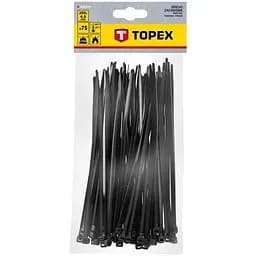 Стяжка Topex чорна, 4.8x200 мм, пластик, 75 шт. (44E978)
