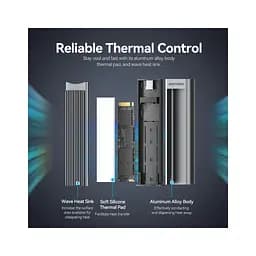 Кишеня зовнішня Vention SSD M.2 (NVME) M-key USB Type-C 3.2 10Gbps Heat Sink Aluminum (KPKH0) - мініатюра 3