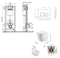 Набір Q-tap Nest 4 в 1 підвісний унітаз Robin Ultra Quiet 520x365x365 + комплект інсталяції QT13332381AW47502 - мініатюра 8