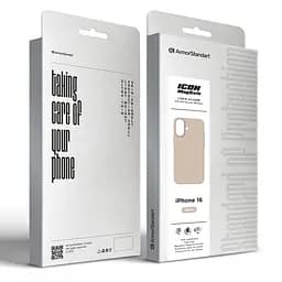 Силиконовый чехол с MagSafe для Apple iPhone 16, ICON2 MagCase, бежевый, противоударный, панель с мягкой подкладкой, защита всего корпуса, поддержка беспроводной зарядки, совместим с защитными стеклами и пленками, ArmorStandart (ARM80180) - мініатюра 10