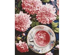 Алмазна мозаїка Ideyka Рожеві жоржини (40х50 см)