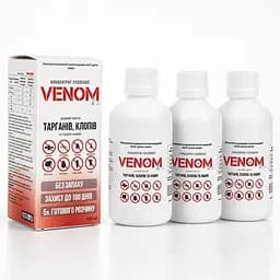 Набір концентратів від бліх та комах Venom K.S. (3×100 мл) без запаху, 100% результат