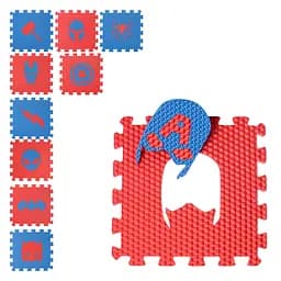 Килимок мозаїка Супергерої Limo Toy M 6251, 10 пазлів Червоний