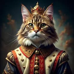 Деревянный пазл Король кот (ver 2), А5, Картонная коробка 35 элементов