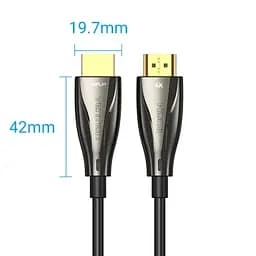 Кабель Vention HDMI M - M,20.0 м V2.0 Optical 4K 60Гц 18Gbps Dolby 7.1 PVC Black Zinc Alloy - мініатюра 3