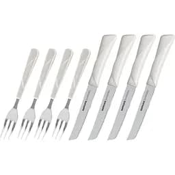 Набор ножей и вилок для стейка Samura 4 персоны 29х16,5х7 см бело-серый 000279709