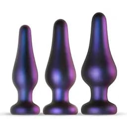 Набір анальних пробок Hueman Comets Butt Plug Set 3 шт. (фіолетовий)