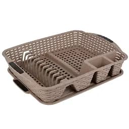 Сушилка для посуды Violet House Роттанг Cappuchino, полипропилен, 48хх37,5х9 см, бежевый (0757 Роттанг CAPPUCHINO сушка д/)