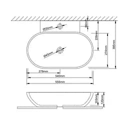 Умивальник Qtap Cardinal 565x400x130 White QT0411K177WN, Білий - мініатюра 2