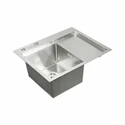 Кухонна мийка Platinum Handmade 580x480x220 L нержавійка (товщина 3,0/1,5 мм корзина та дозатор в комплекті), R, Нержавіюча сталь - мініатюра 2